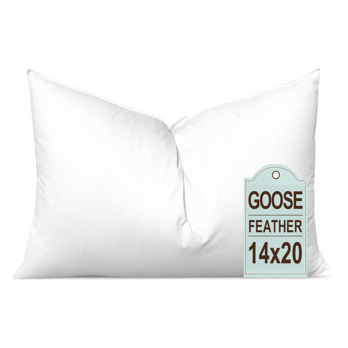 Goose Down & Feather Pillow Insert β 100% Cotton Cover β Multiple Sizes β Made in USA