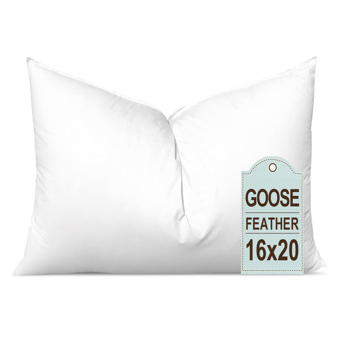 Goose Down & Feather Pillow Insert β 100% Cotton Cover β Multiple Sizes β Made in USA