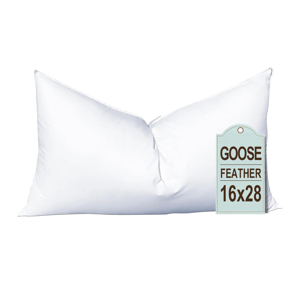 Goose Down & Feather Pillow Insert β 100% Cotton Cover β Multiple Sizes β Made in USA