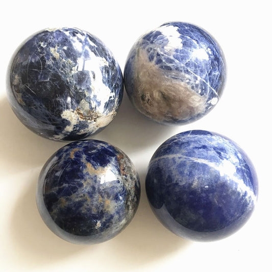 3” Sodalite Crystal Sphere – Polished Natural Healing Stone Ball for Meditation, Chakra Balancing, Reiki, and Home Décor