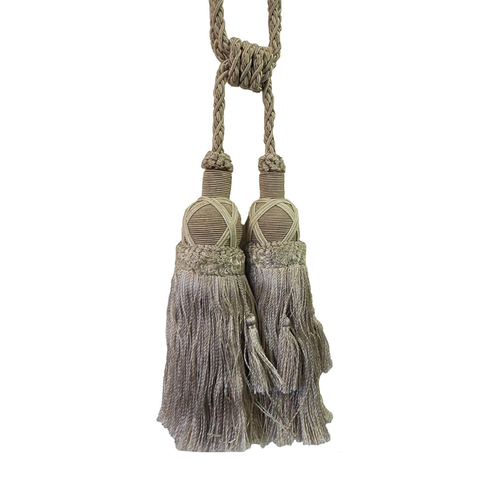 2 Pack Luxury Double Tassel Curtain Tieback, 26 in Total Length β Handcrafted Decorative Rope Holdback for Drapes & Home Interior Styling E1808