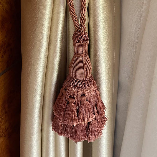 2 Pack Luxury Long Single Tassel Curtain Tieback, 36 in Total Length – Elegant Decorative Rope Holdback for Drapes and Home Décor E96295_A