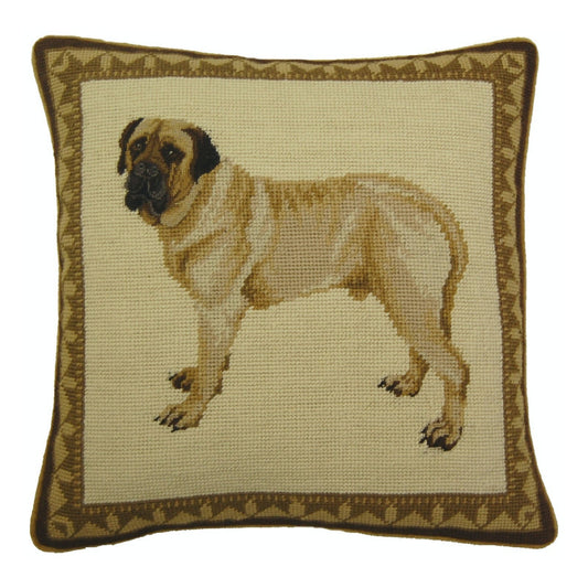 Handmade Wool Needlepoint Pillow Cover - Decorative Throw Cushion Cover - Vintage Floral Embroidery Design St Burnard head rest grosspoint