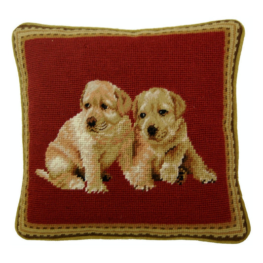 Handmade Wool Needlepoint Pillow Cover - Decorative Throw Cushion Cover - Vintage Floral Embroidery Design on 2 pappies head rest grosspoint