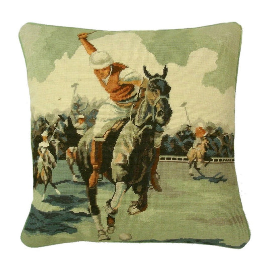 Handmade Wool Needlepoint Pillow Cover - Decorative Throw Cushion Cover - Vintage Floral Embroidery Design  polo