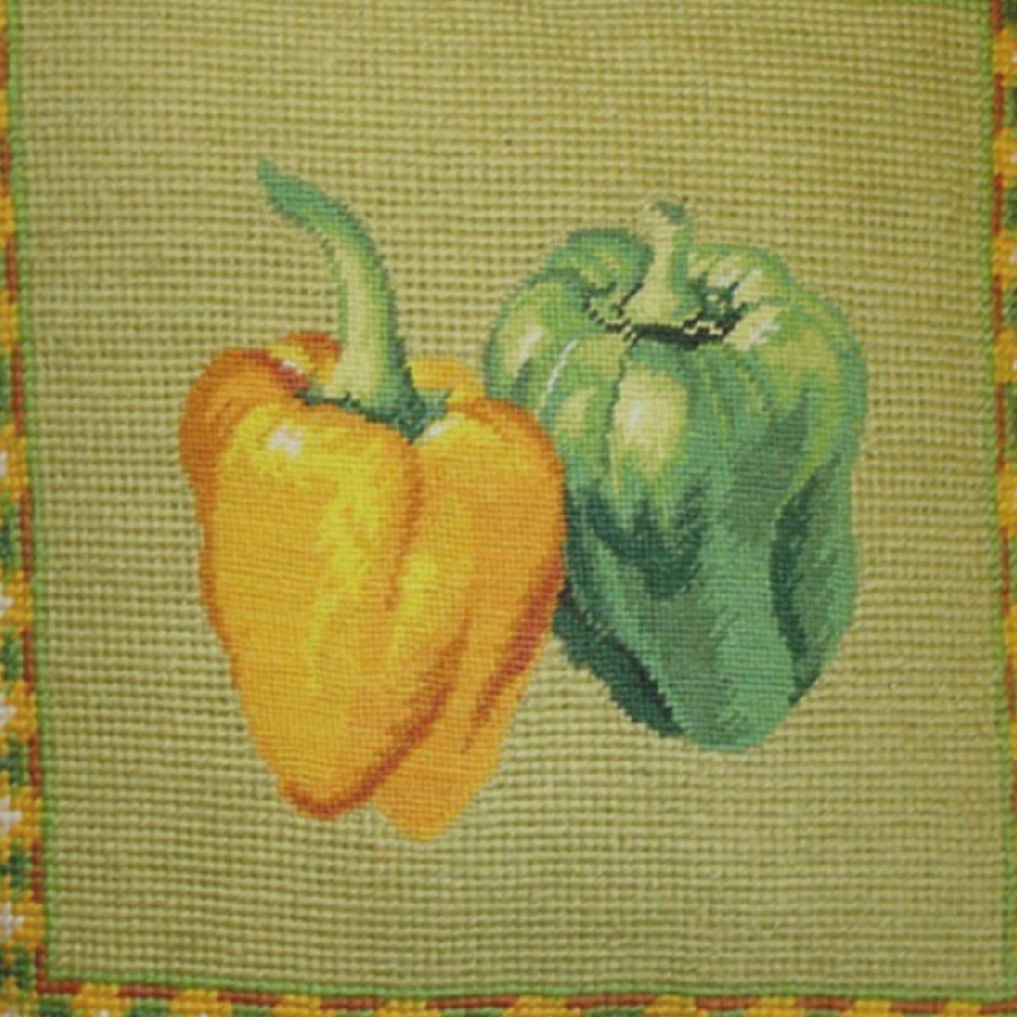Handmade Wool Needlepoint Pillow Cover - Decorative Throw Cushion Cover - Vintage Floral Embroidery Design background 3 color tassel 2