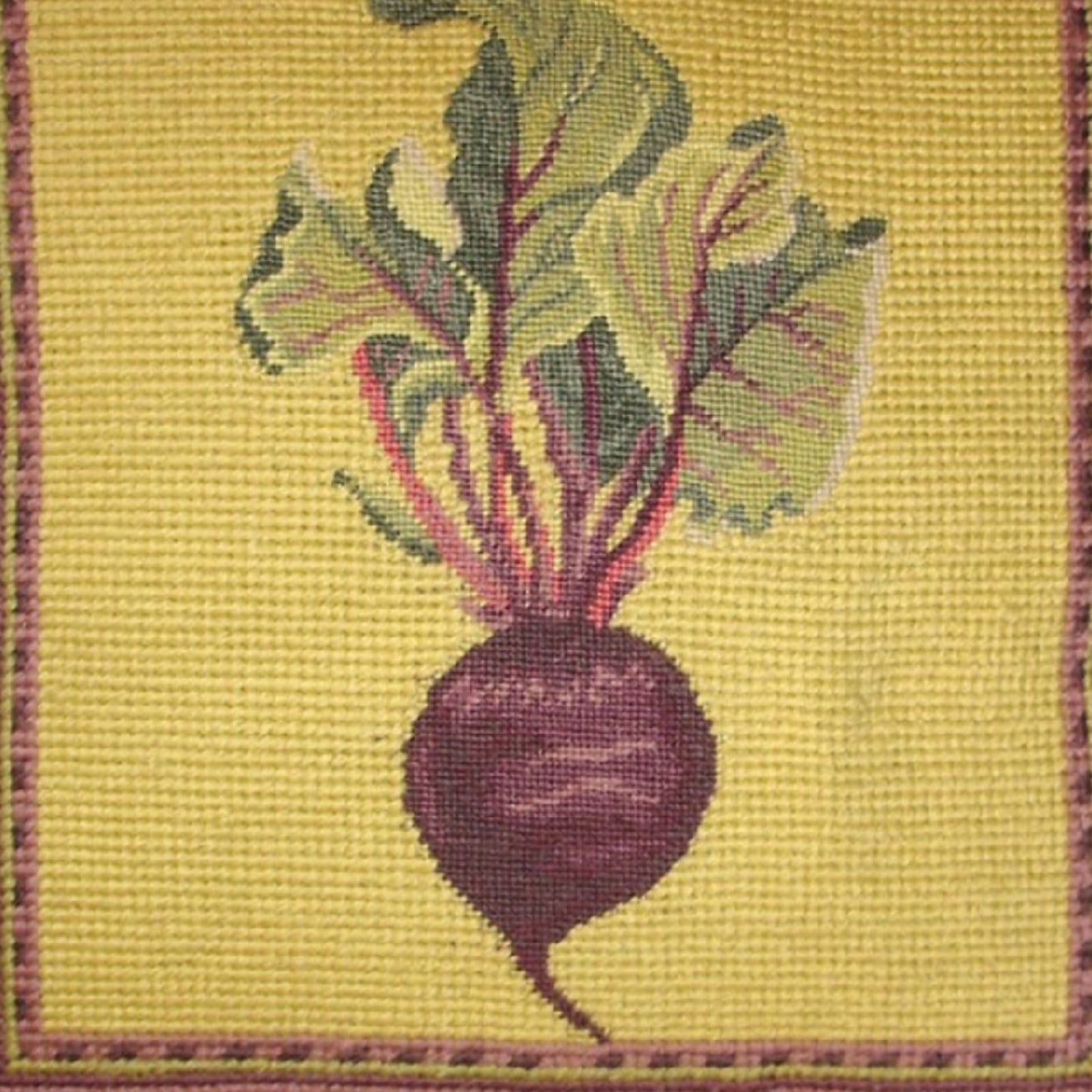 Handmade Wool Needlepoint Pillow Cover - Decorative Throw Cushion Cover - Vintage Floral Embroidery Design background 3 color tassel 3