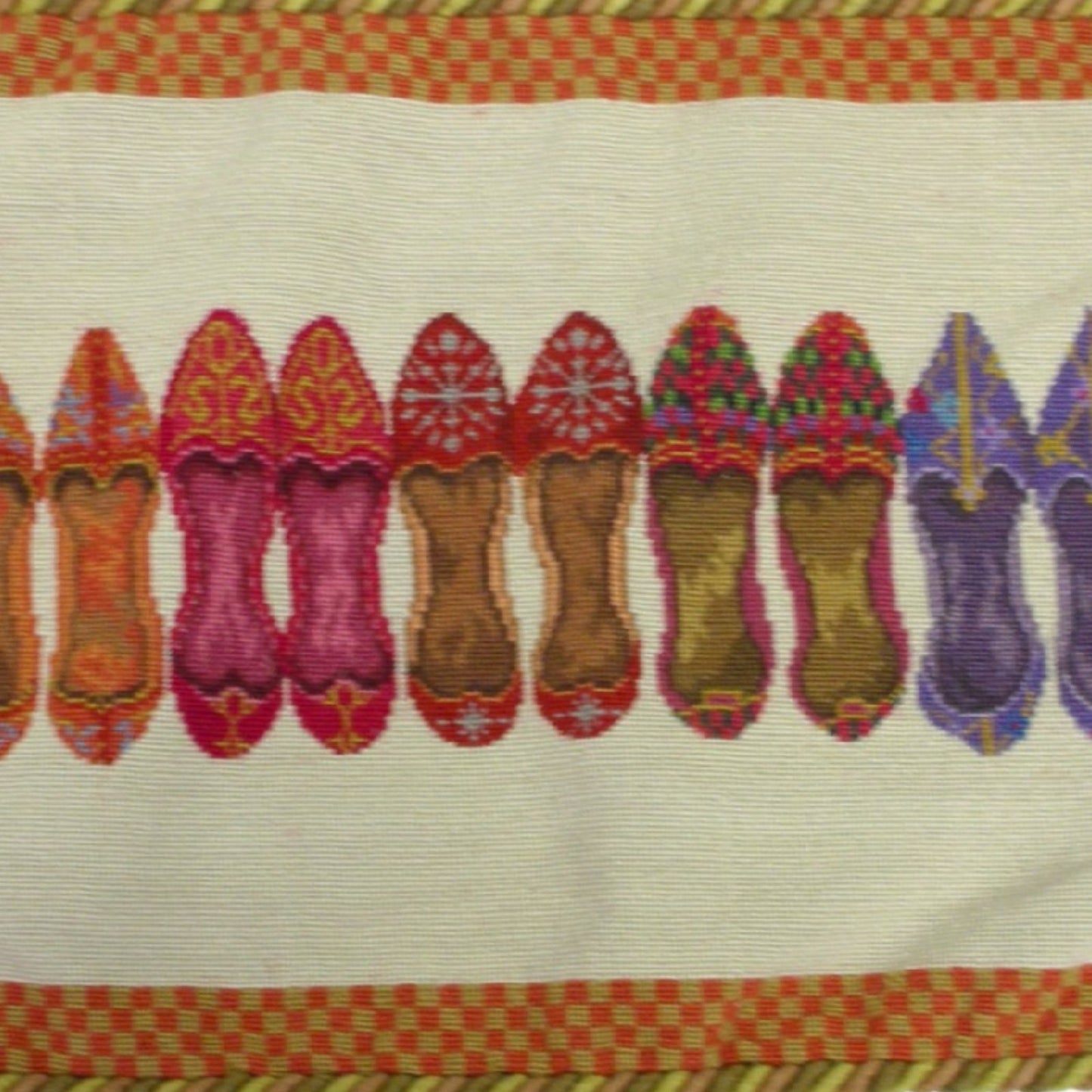 Handmade Wool Needlepoint Pillow Cover - Decorative Throw Cushion Cover - Vintage Floral Embroidery Design 5 pairs shoes with cording