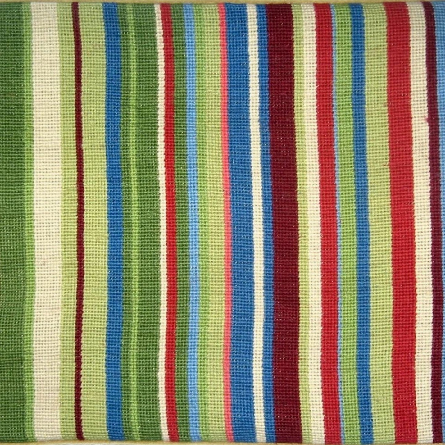 Handmade Wool Needlepoint Pillow Cover - Decorative Throw Cushion Cover - Vintage Floral Embroidery Design water fall in green, red, sand, blue