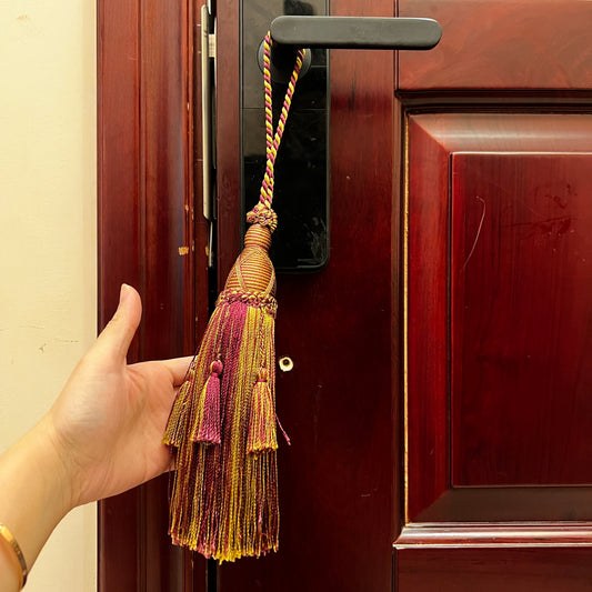 1 Pack Elegant Long Decorative Tassel with Hanging Loop, 15.35in Total Length – Luxury Curtain Tieback, Door Handle Ornament, and Home Décor Accessory E96145