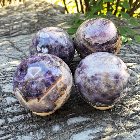 3-Inch Dream Amethyst Crystal Ball - Natural Polished Gemstone Sphere | Energy Healing, Meditation & Feng Shui Décor | Purple Room Decor