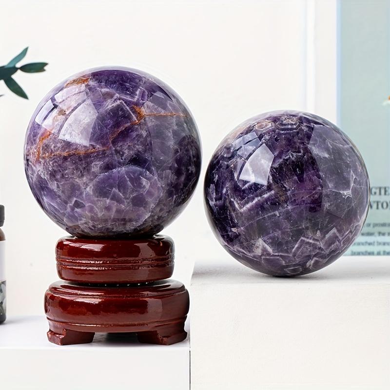 Stunning Chevron Amethyst Sphere for Decorative Collectibles