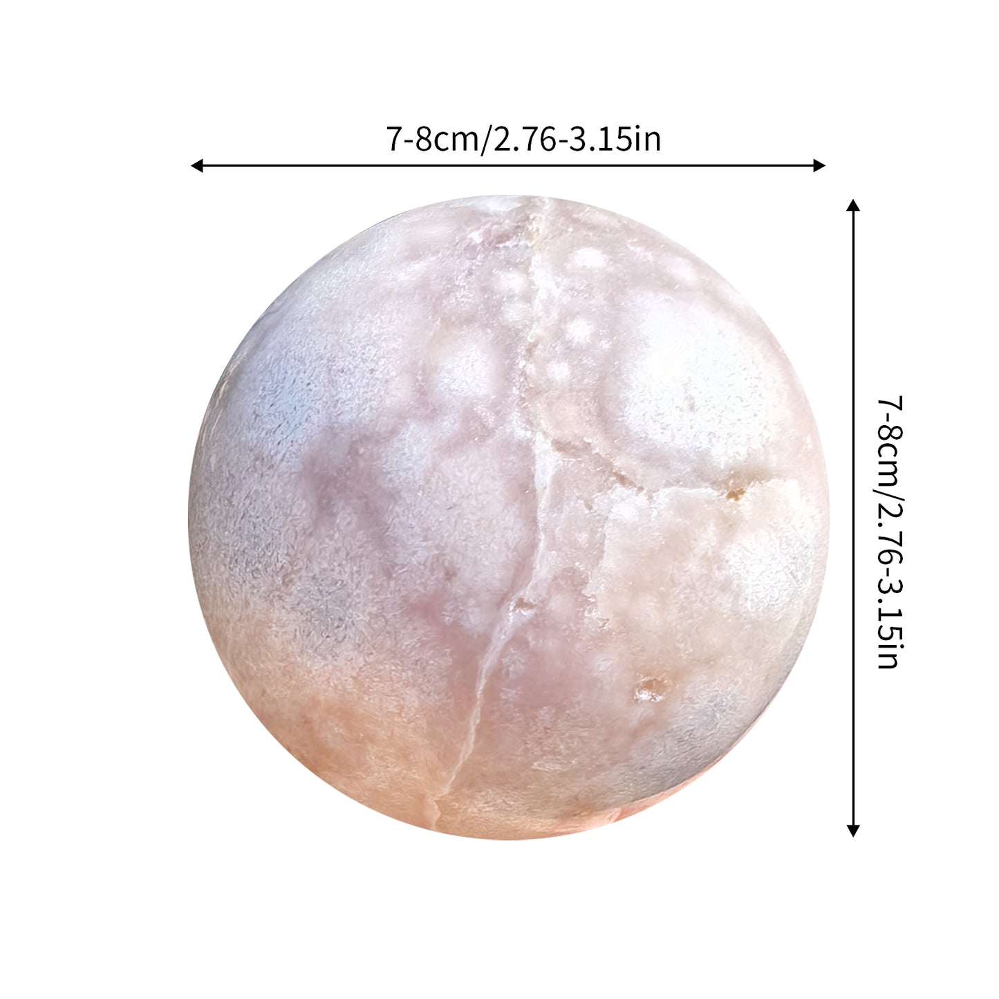 3” Flower Agate Sphere – Polished Natural Crystal Ball for Inner Growth, Emotional Healing, Meditation & Feminine Energy Décor