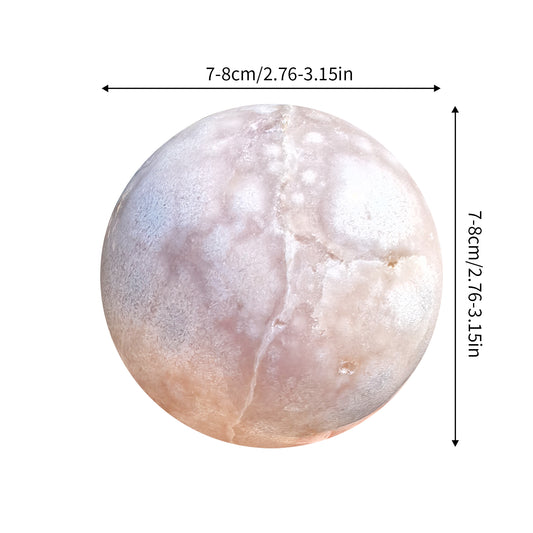 3” Flower Agate Sphere – Polished Natural Crystal Ball for Inner Growth, Emotional Healing, Meditation & Feminine Energy Décor