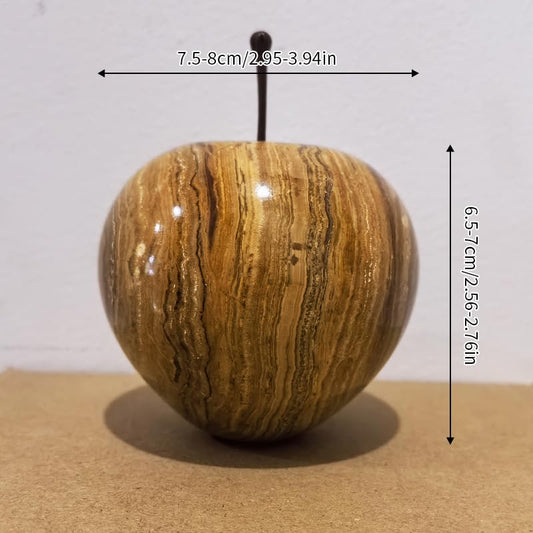 3-Inch Afghan Jade Apple Carving – Handcrafted Natural Stone Sculpture for Home Décor, Desk Display, and Gift Collection
