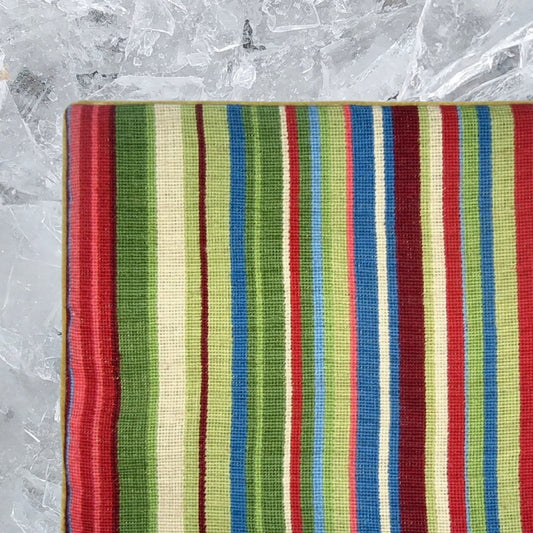 Handmade Wool Needlepoint Pillow Cover - Decorative Throw Cushion Cover - Vintage Floral Embroidery Design water fall in  green, red, sand, blue