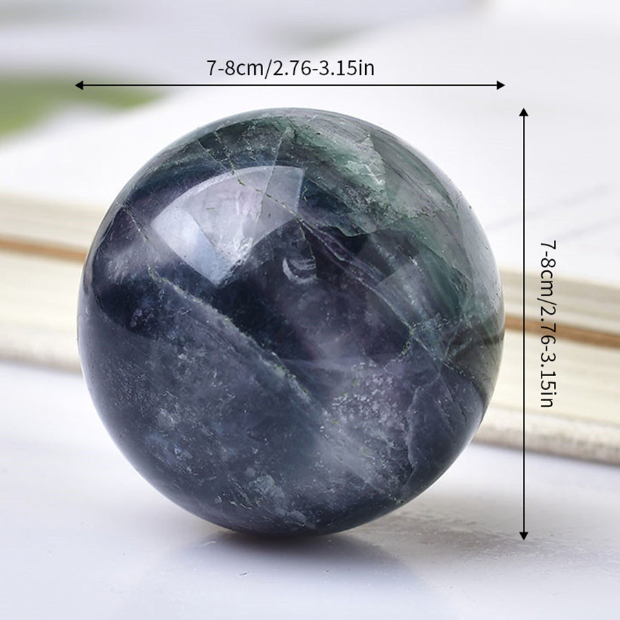 3” Polished Fluorite Sphere – Natural Healing Crystal, Feng Shui Decor