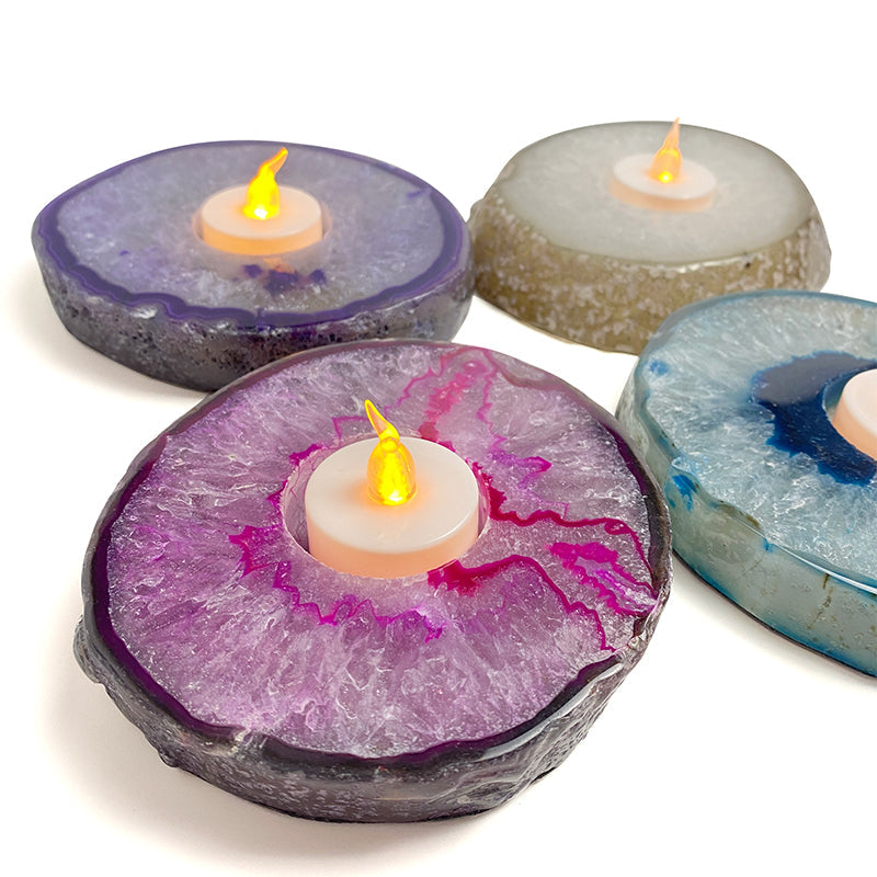 Natural Healing Crystal Candle Holder CH014