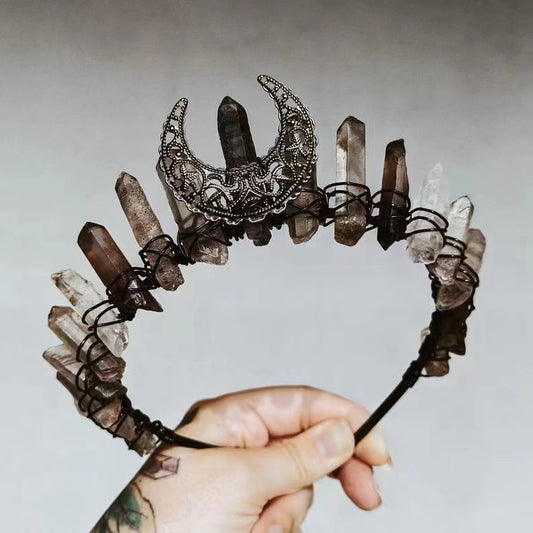 Crown crystal headband new brown handmade creative tiara bridal crown hair ornament