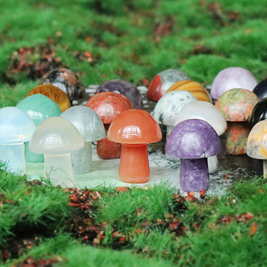 Crystal Stone 2CM Mini Mushroom DIY Micro Landscape Forest Garden Flower Pot Decoration Small Mushroom Decoration