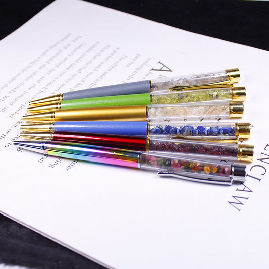 Crystal Chip gem ballpoint pen DIY with student writing pen